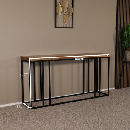 Bijzettafel 180cm mangohout Don bruin