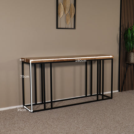 Bijzettafel 180cm mangohout Don bruin