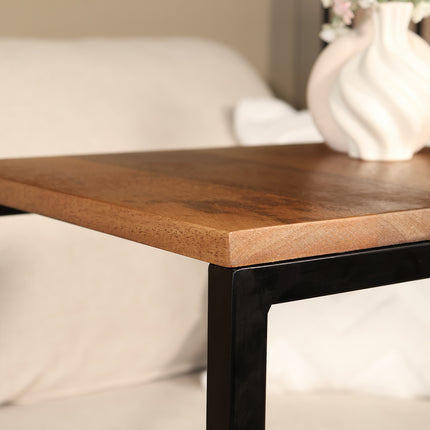 Bijzettafel Jerry 74cm bruin mangohout