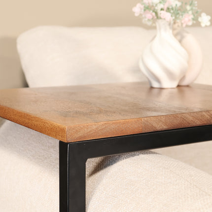 Bijzettafel Jerry 74cm bruin mangohout