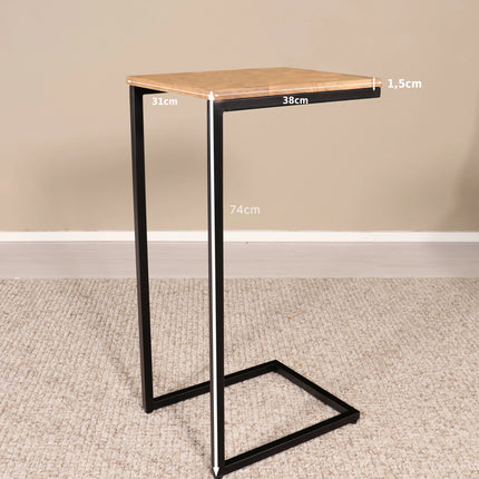 Bijzettafel Jerry 74cm lichtbruin mangohout