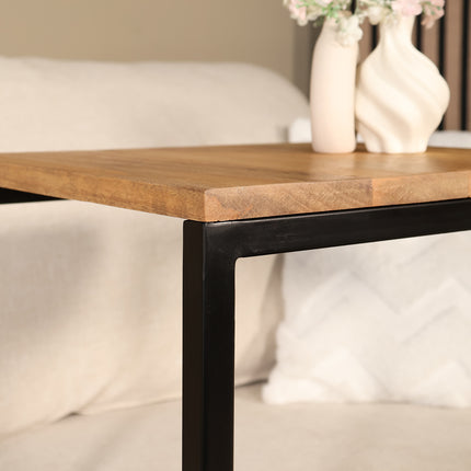 Bijzettafel Jerry 74cm lichtbruin mangohout