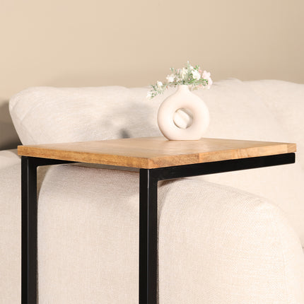 Bijzettafel Jerry 74cm lichtbruin mangohout