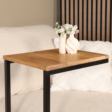 Bijzettafel Jerry 74cm lichtbruin mangohout