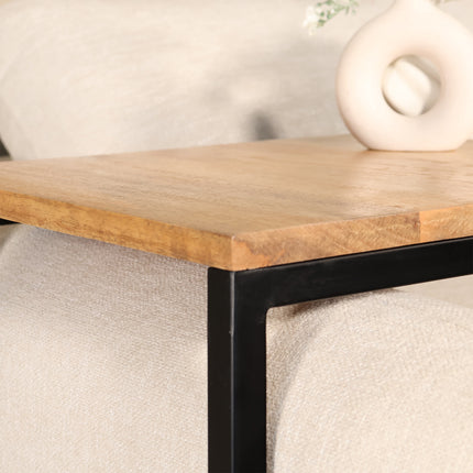 Bijzettafel Jerry 74cm lichtbruin mangohout