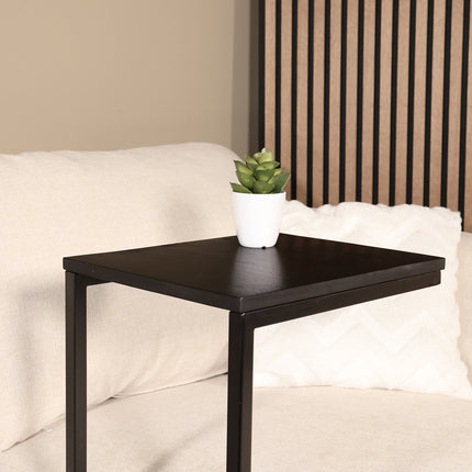 Bijzettafel Jerry 74cm zwart mangohout