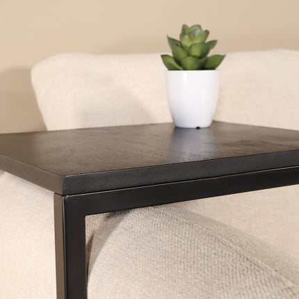 Bijzettafel Jerry 74cm zwart mangohout