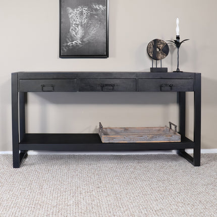 Bijzettafel 150cm mangohout Vera zwart