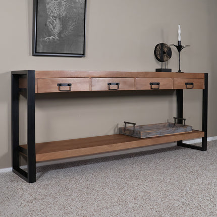 Bijzettafel 180cm mangohout Vera bruin