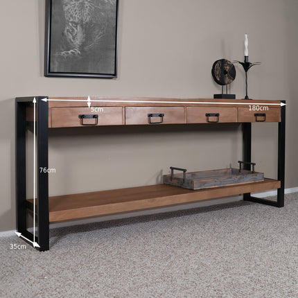 Bijzettafel 180cm mangohout Vera bruin