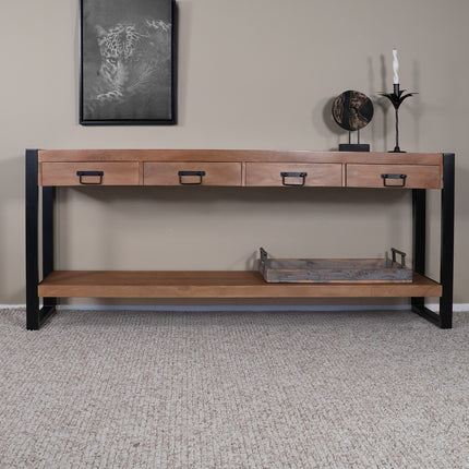 Bijzettafel 180cm mangohout Vera bruin