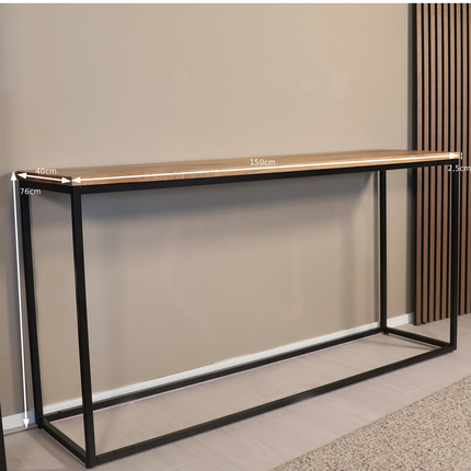 Bijzettafel 150cm mangohout lichtbruin Osso