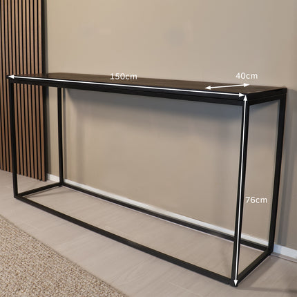 Bijzettafel 150cm mangohout zwart Osso
