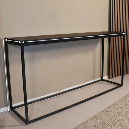 Bijzettafel 150cm mangohout zwart Osso