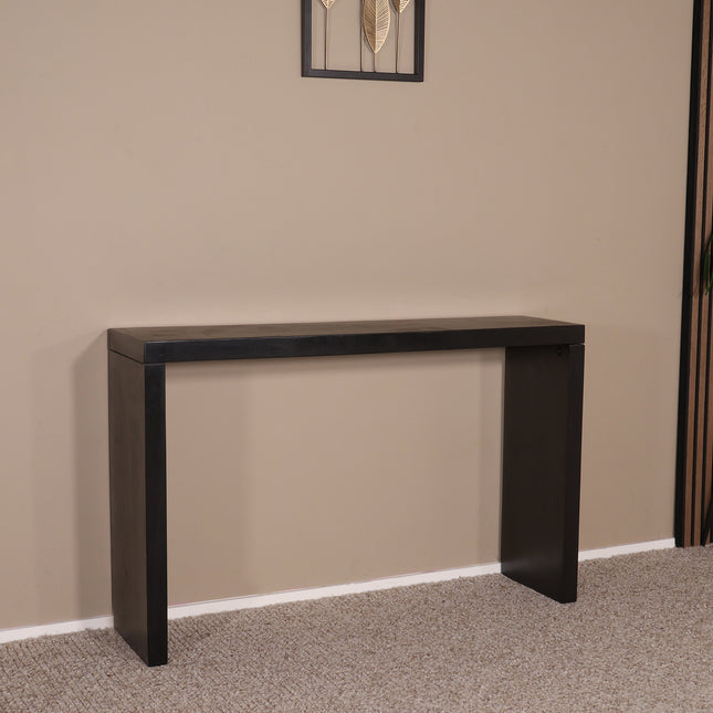 Bijzettafel 120cm mangohout Randy zwart