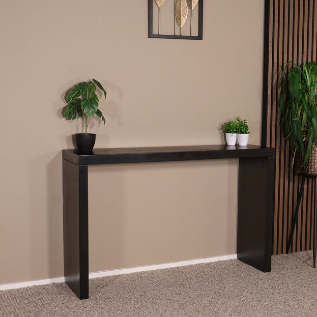 Bijzettafel 120cm mangohout Randy zwart