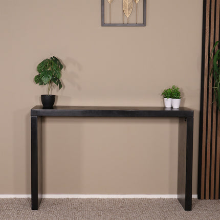 Bijzettafel 120cm mangohout Randy zwart