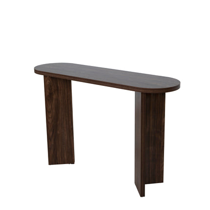 Bijzettafel Japandi ovaal bruin melamine 120cm Hano