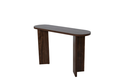 Bijzettafel Japandi ovaal bruin melamine 120cm Hano