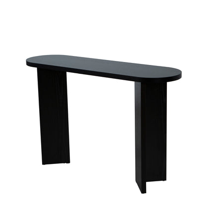Bijzettafel Japandi ovaal zwart melamine 120cm Hano