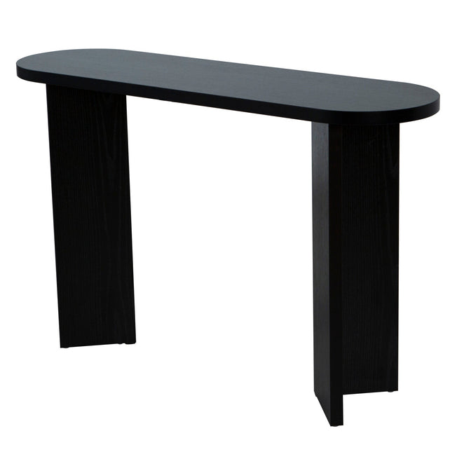 Bijzettafel Japandi ovaal zwart melamine 120cm Hano