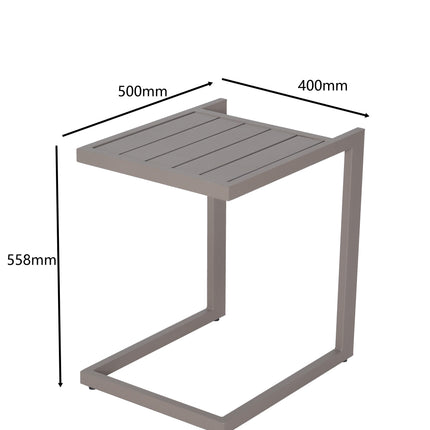 Bijzettafel tuin Javi beige aluminium