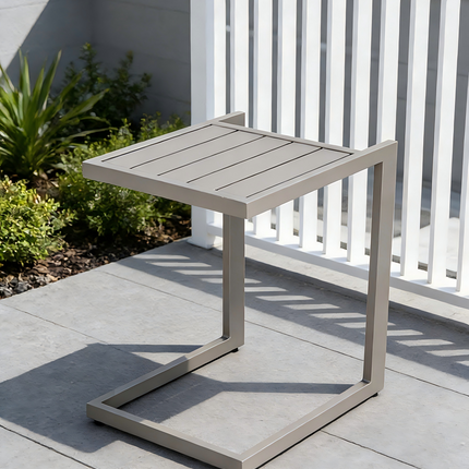 Bijzettafel tuin Javi beige aluminium