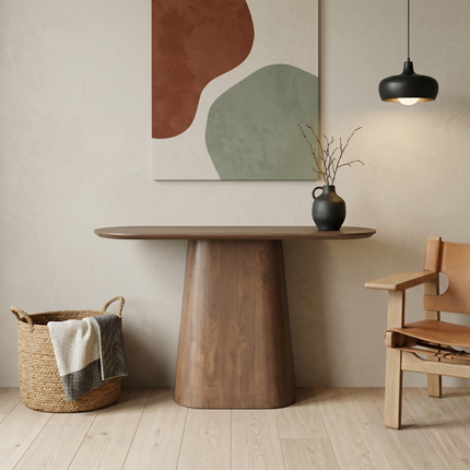 Bijzettafel Japandi 120cm walnoot mangohout Lysander