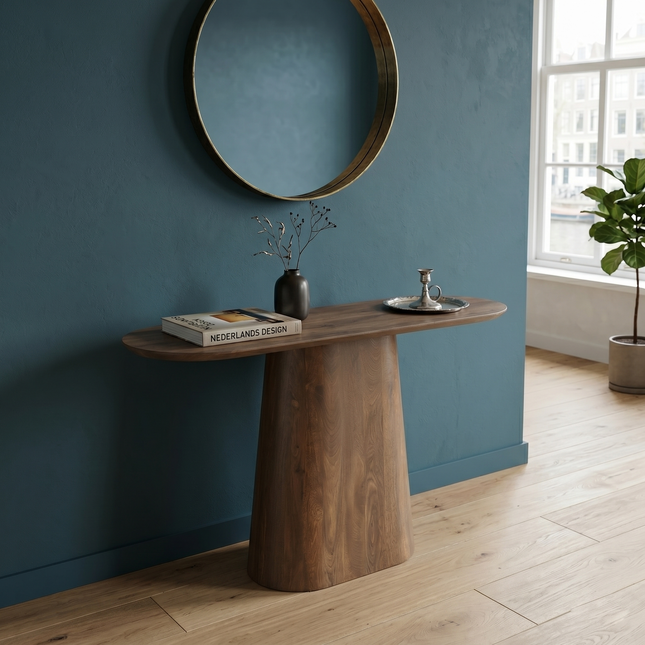 Bijzettafel Japandi 120cm walnoot mangohout Lysander