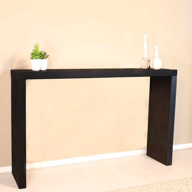 Bijzettafel 120cm mangohout Randy zwart