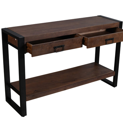 Bijzettafel 120cm mangohout Vera walnoot