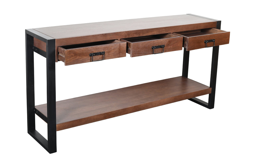 Bijzettafel 150cm mangohout Vera walnoot