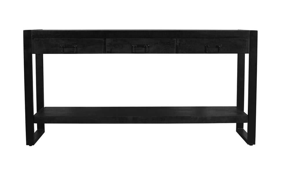 Bijzettafel 150cm mangohout Vera zwart