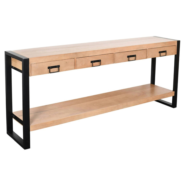 Bijzettafel 180cm mangohout Vera lichtbruin