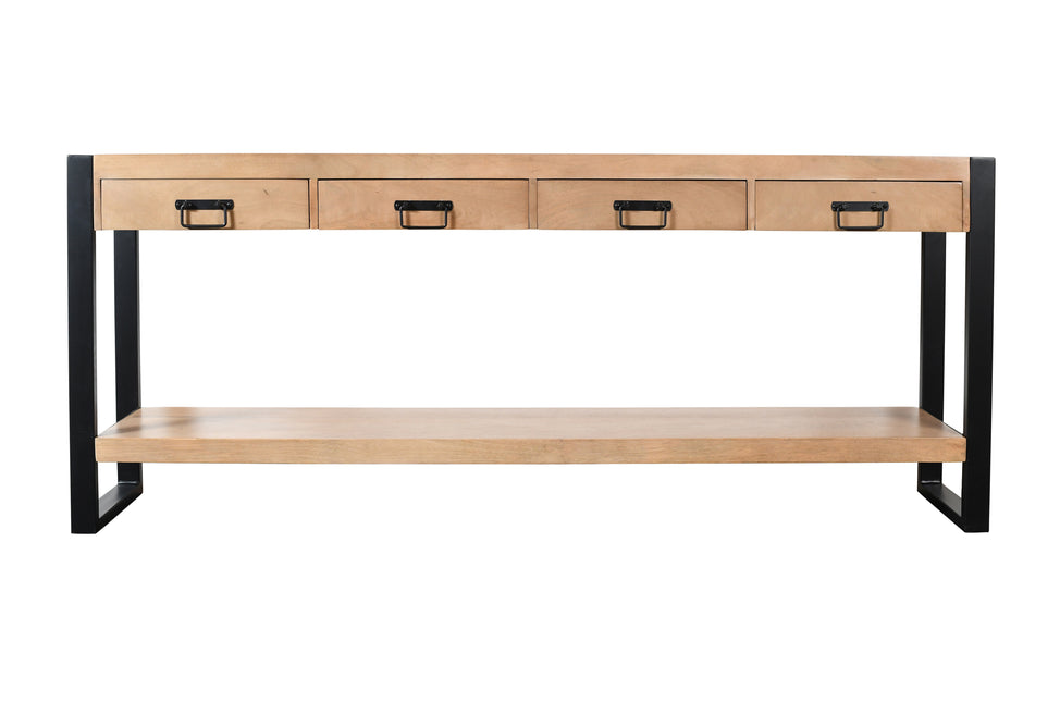 Bijzettafel 180cm mangohout Vera lichtbruin