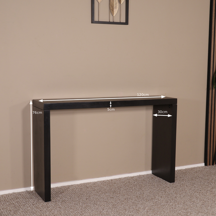 Bijzettafel 120cm mangohout Randy zwart