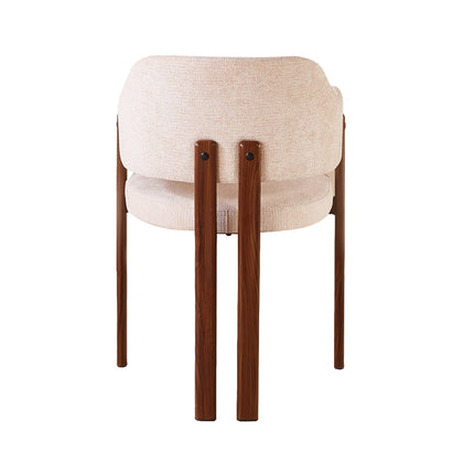 SET DEAL 6 stuks: Eetkamerstoel Japandi beige Bjorn walnoot