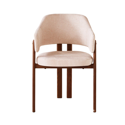 SET DEAL 6 stuks: Eetkamerstoel Japandi beige Bjorn walnoot