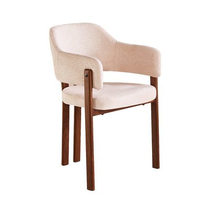 SET DEAL 6 stuks: Eetkamerstoel Japandi beige Bjorn walnoot