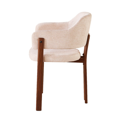 SET DEAL 6 stuks: Eetkamerstoel Japandi beige Bjorn walnoot