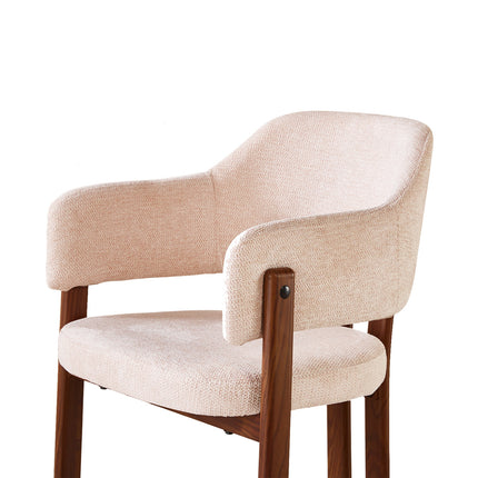 SET DEAL 6 stuks: Eetkamerstoel Japandi beige Bjorn walnoot
