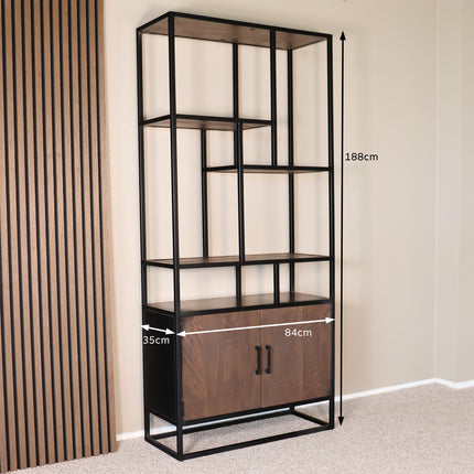 Boekenkast Sidney 188cm walnoot mangohout