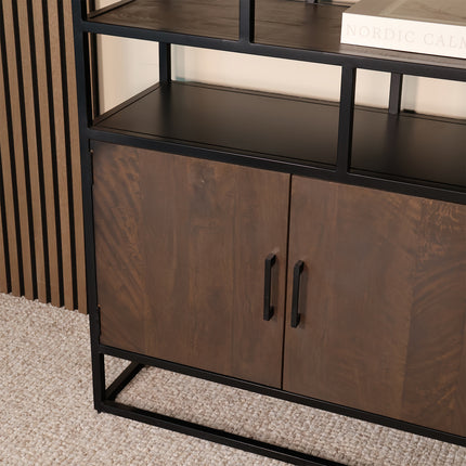 Boekenkast Sidney 188cm walnoot mangohout