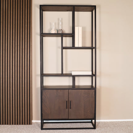 Boekenkast Sidney 188cm walnoot mangohout
