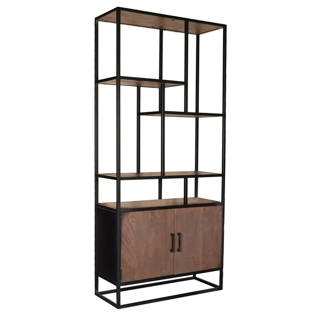 Boekenkast Sidney 188cm walnoot mangohout