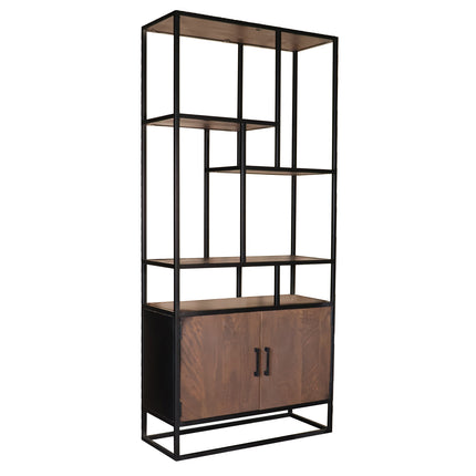 Boekenkast Sidney 188cm walnoot mangohout