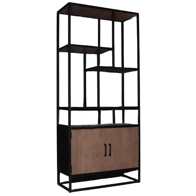 Boekenkast Sidney 188cm walnoot mangohout