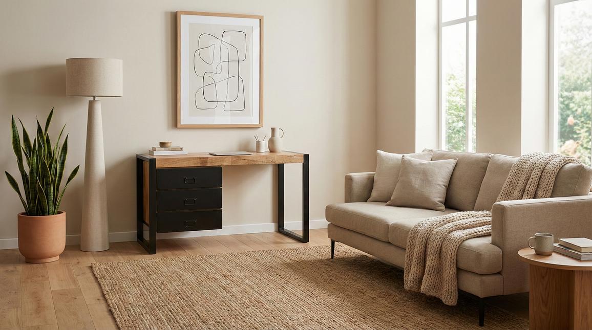 Bureau Noah 145cm bruin mangohout