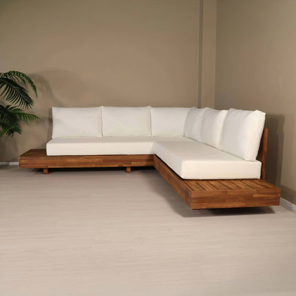 Loungebank tuin Charlie wit acaciahout 230cm