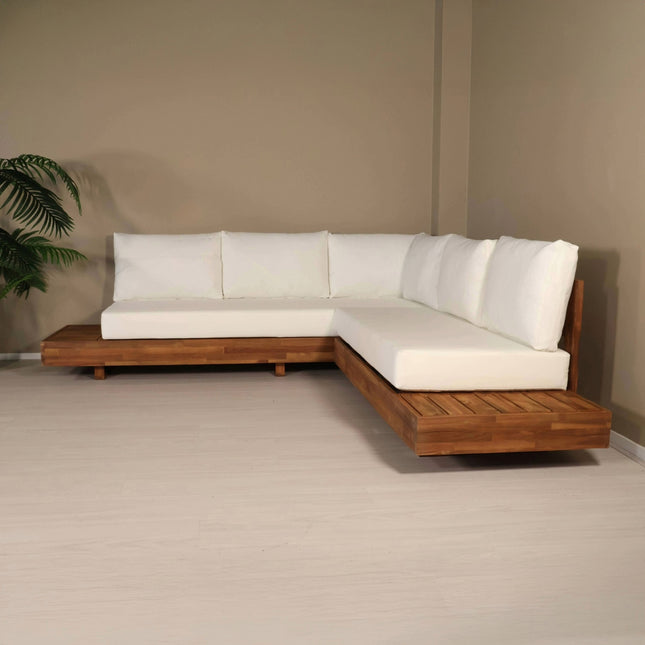 Loungebank tuin Charlie wit acaciahout 230cm